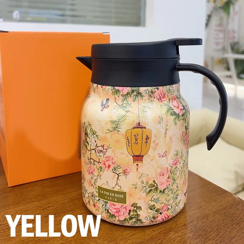 💘Valentijnsaanbieding: 50% Korting!🍵 1000ml Vacuümgeïsoleerde Theepot met Zeef – Warm/Koud Houdend & Elegant Bloemenpatroon! - Image 10