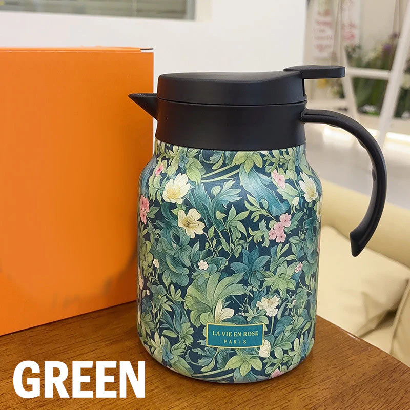 💘Valentijnsaanbieding: 50% Korting!🍵 1000ml Vacuümgeïsoleerde Theepot met Zeef – Warm/Koud Houdend & Elegant Bloemenpatroon! - Image 11