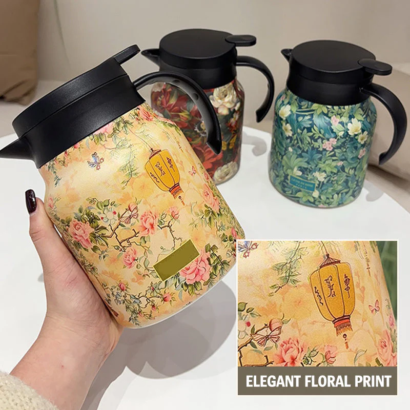 💘Valentijnsaanbieding: 50% Korting!🍵 1000ml Vacuümgeïsoleerde Theepot met Zeef – Warm/Koud Houdend & Elegant Bloemenpatroon! - Image 6