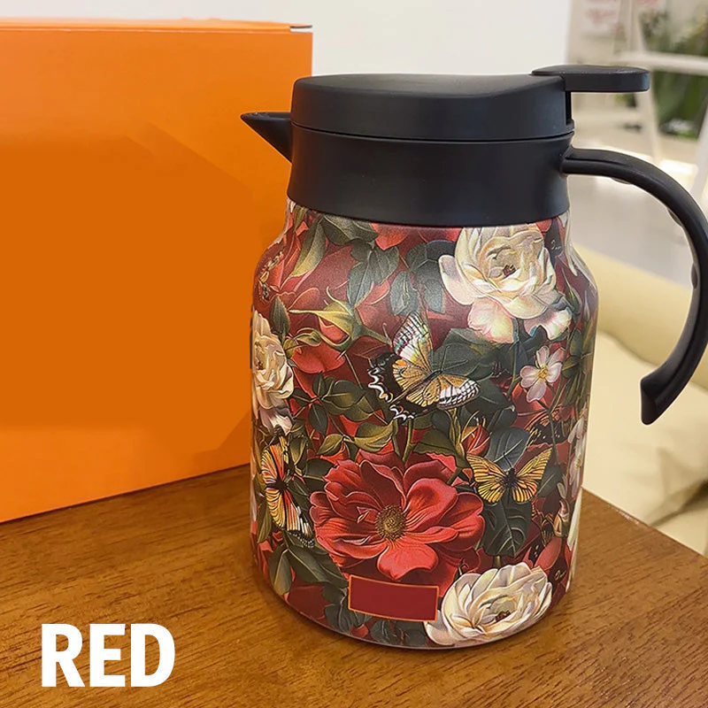 💘Valentijnsaanbieding: 50% Korting!🍵 1000ml Vacuümgeïsoleerde Theepot met Zeef – Warm/Koud Houdend & Elegant Bloemenpatroon! - Image 9