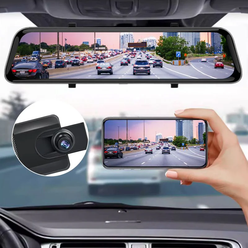 🎉Nieuwjaars Cadeau 50% KORTING!✨4K Spiegel Dashcam (Voor+Achter):Touchscreen + GPS & Spraakbesturing – 24/7 Veiligheid Op De Weg!