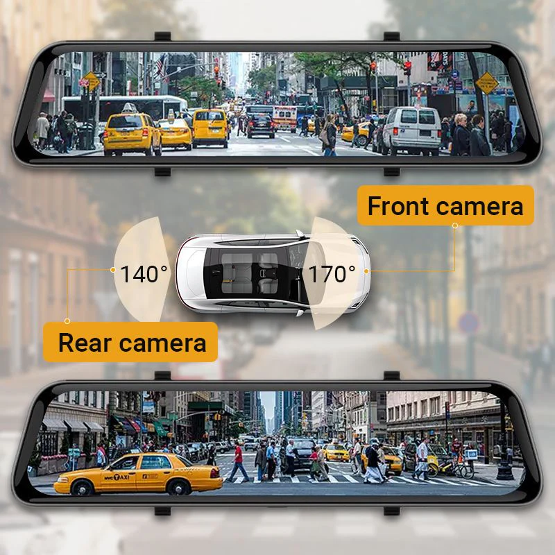 🎉Nieuwjaars Cadeau 50% KORTING!✨4K Spiegel Dashcam (Voor+Achter):Touchscreen + GPS & Spraakbesturing – 24/7 Veiligheid Op De Weg! - Image 3