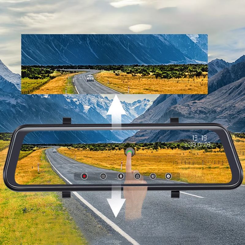 🎉Nieuwjaars Cadeau 50% KORTING!✨4K Spiegel Dashcam (Voor+Achter):Touchscreen + GPS & Spraakbesturing – 24/7 Veiligheid Op De Weg! - Image 4