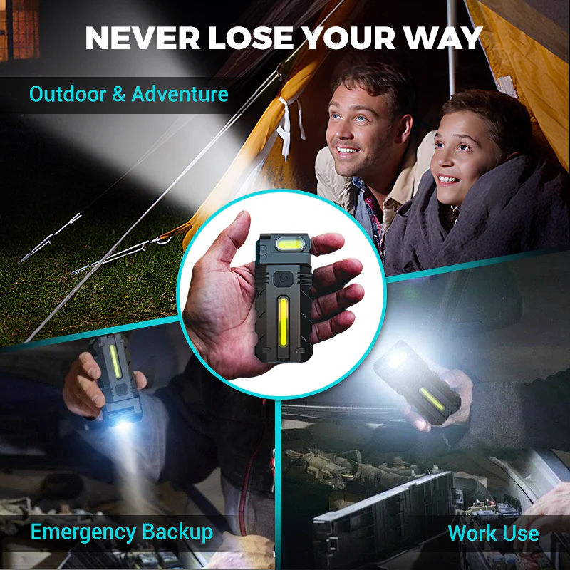 🌞Fris De Lente In Met 50% Korting!🔦180° Draaibare LED Werklamp | Dubbele Lichtbronnen & Magnetische Basis | Compact EDC Zaklamp - Image 12