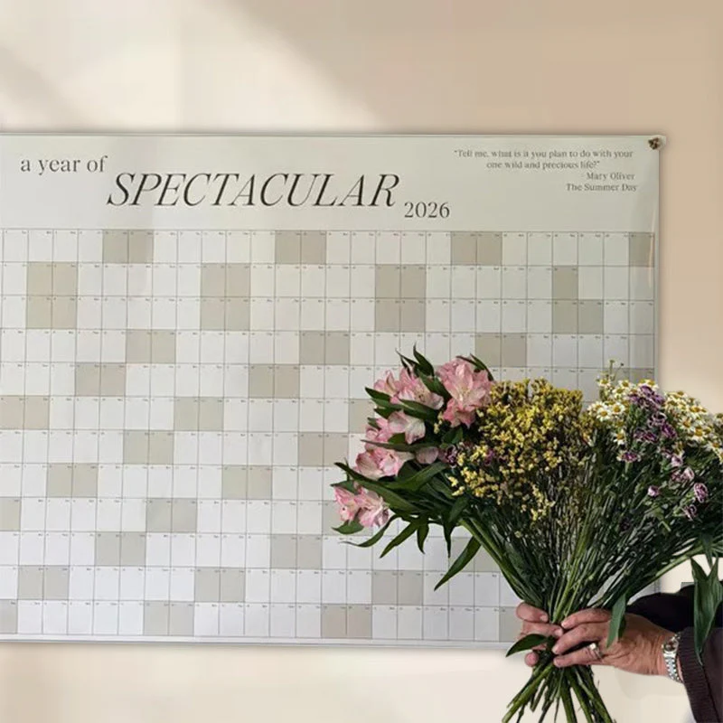 🎉Nieuwjaars Cadeau 50% KORTING!🗓️2026 Grote Wandkalender (Droog Uitwisbaar) – Heel Jaar Overzicht + Elegant Minimalistisch: Perfect Voor Planning!