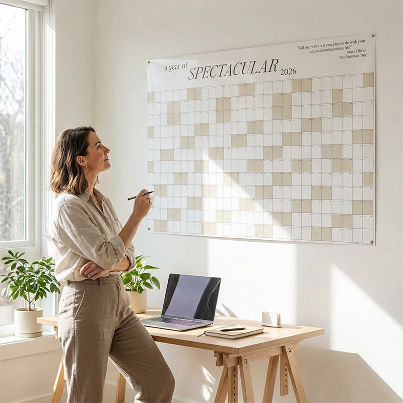 🎉Nieuwjaars Cadeau 50% KORTING!🗓️2026 Grote Wandkalender (Droog Uitwisbaar) – Heel Jaar Overzicht + Elegant Minimalistisch: Perfect Voor Planning! - Image 5