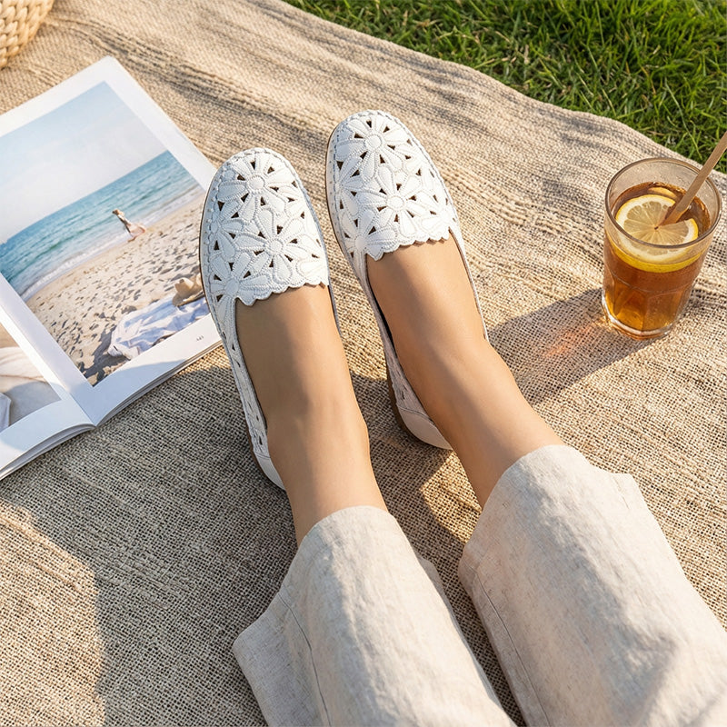 🎉Nieuwjaars Cadeau 50% KORTING!✨ Orthopedische Damesloafers Met Open Leerwerk – Comfort & Stijl Voor Pijnvrije Voeten! - Image 3