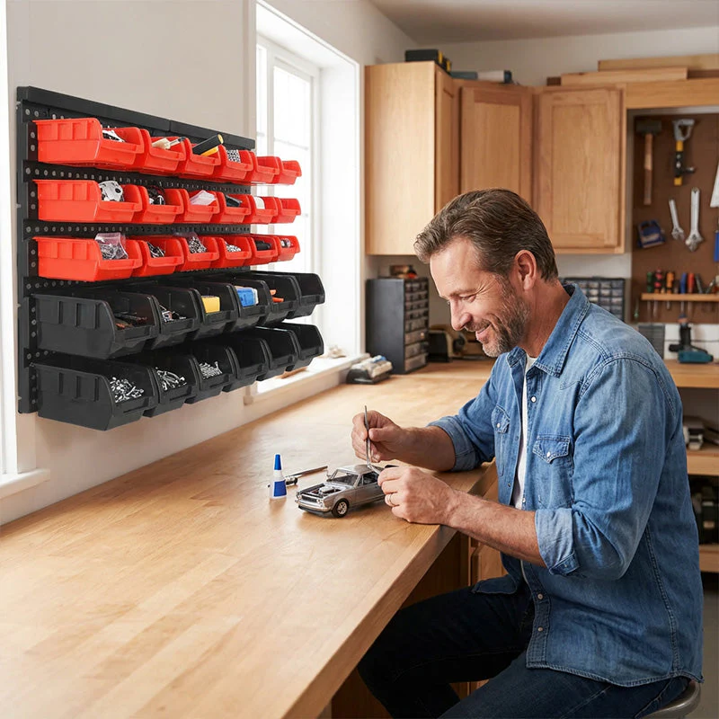 🌞Fris De Lente In Met 50% Korting!🧰30-Vakken Wandgemonteerde Opbergorganizer – Flexibel & Duurzaam voor een Nette Werkplaats - Image 2