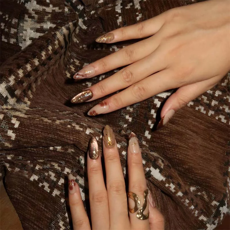 💅✨ 30 Stuks Handgemaakte Amandelvormige Kunstnagels – Elegant 3D-Ontwerp, Moeiteloos Aanbrengen & Duurzaam Herbruikbaar (Salon Manicure Thuis!) - Image 6