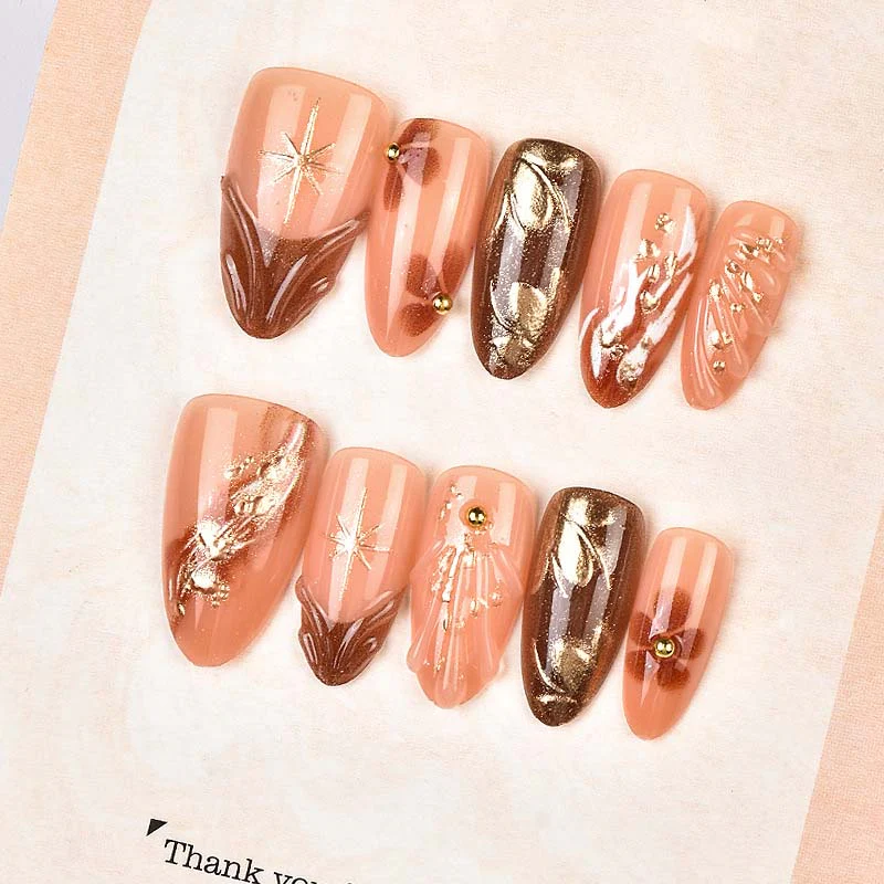 💅✨ 30 Stuks Handgemaakte Amandelvormige Kunstnagels – Elegant 3D-Ontwerp, Moeiteloos Aanbrengen & Duurzaam Herbruikbaar (Salon Manicure Thuis!) - Image 7