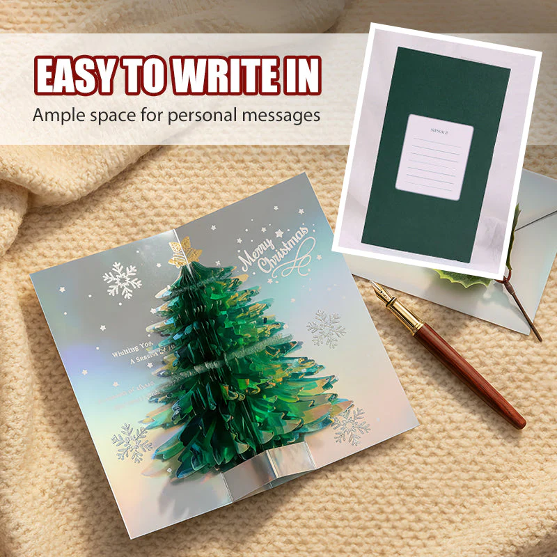 ✨ 3D Pop-Up Kerstkaart Met Envelop – Prachtig Kerstboom Ontwerp, Hoogwaardig & Uniek (Verras Dierbaren Met Een Feestelijke Veurpijl!) - Image 3