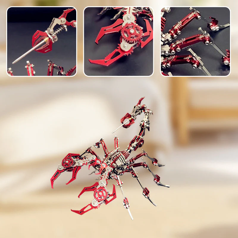 🎄Kerstdeal ALTIJD 50% KORTING!✨ 3D Schorpioen Metaal Puzzel Kit – Mechanisch Assemblagemodel (Zonder Lijm/Batterij) voor Volwassenen & Tieners! - Image 4