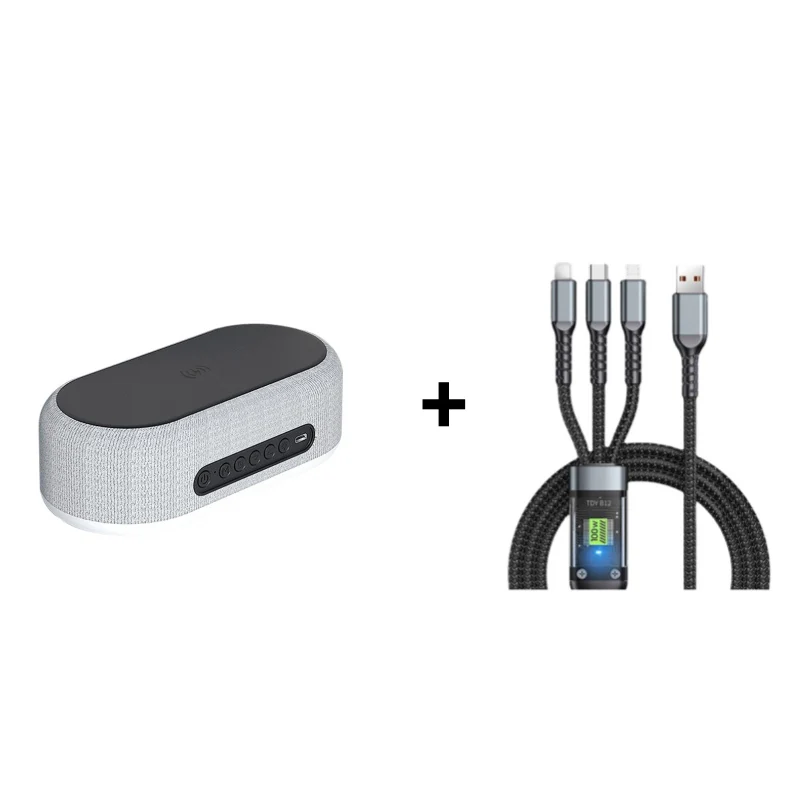 🌞Fris De Lente In Met 50% Korting!🔋6-in-1 Draadloos Laadstation 25W – Klok, Wekker, Bluetooth Speaker & Nachtlampje | All-in-One Nachtkastje! - Image 12