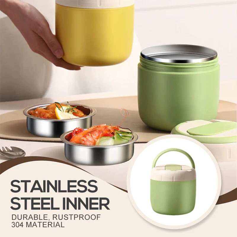 🎉Nieuwjaars Cadeau 50% KORTING!🍱1,5L Vacuümgeïsoleerde Lunchbox (Roestvrij Staal): 12 Uur Warmhouden + Lekvrij & Laagjesontwerp – Perfect Voor Onderweg! - Image 2