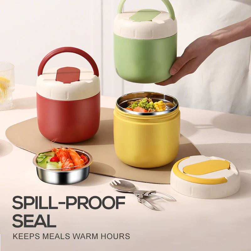 🎉Nieuwjaars Cadeau 50% KORTING!🍱1,5L Vacuümgeïsoleerde Lunchbox (Roestvrij Staal): 12 Uur Warmhouden + Lekvrij & Laagjesontwerp – Perfect Voor Onderweg! - Image 5