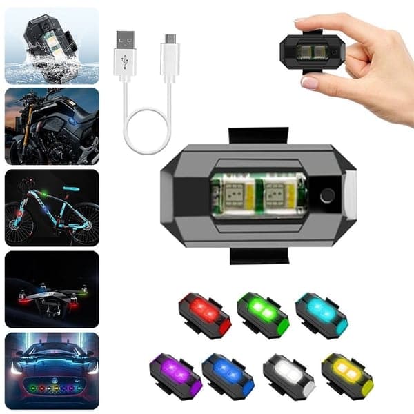 🎅 Exclusief Sinterklaasvoordeel!50% KORTING✨ LED Stroboscooplicht voor Motorfietsen (7 Kleuren) – Veiligheid Waarschuwing & Multi-Scenario – USB Oplaadbaar & Compact! - Image 3