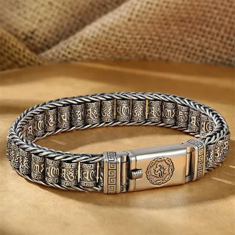 💎 60% KORTING! 💎 Tibetaans gebedswielarmband – 925 sterling zilver, gelukshanger & Valentijnsdagcadeau - Image 2