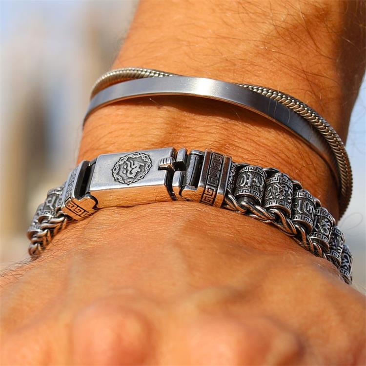 💎 60% KORTING! 💎 Tibetaans gebedswielarmband – 925 sterling zilver, gelukshanger & Valentijnsdagcadeau - Image 4