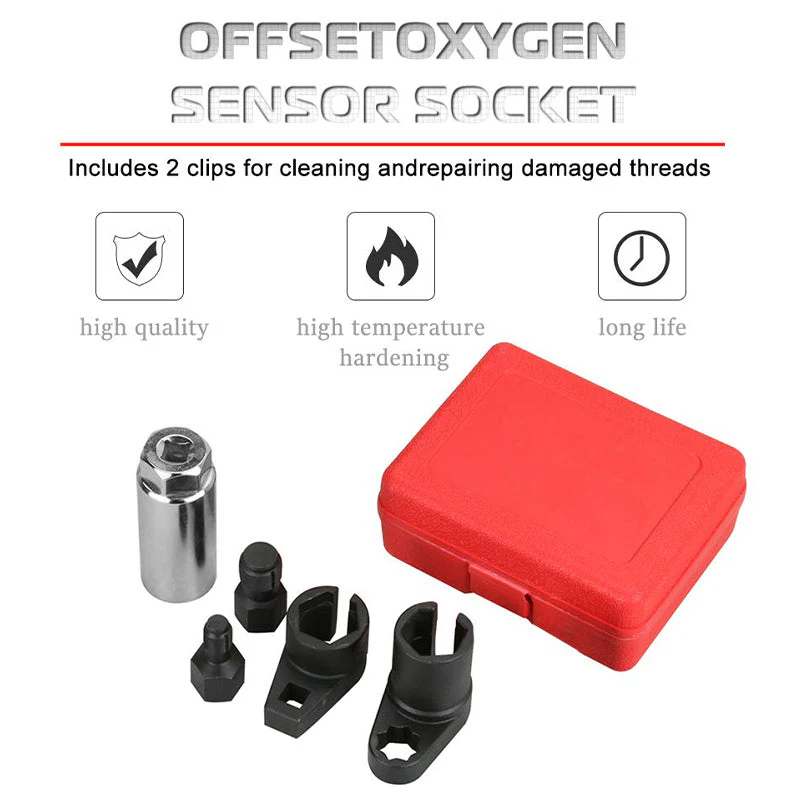 🎉Nieuwjaars Cadeau 50% KORTING!🔧5-delige Auto O2-Sensor Gereedschapsset (Offsetdopsleutel + Draadreiniger) – CR-V Staal & Compacte Koffer: Efficiënt Onderhoud Emissiecontroles! - Image 4