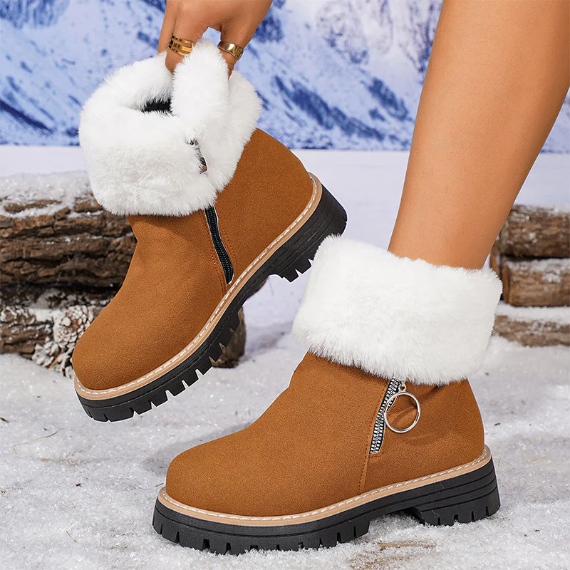 🖤Black Friday topper!✨ Dames Sneeuwlaarzen Met Bontkraag & Ritssluiting – Stylish Warmte, Antislip Zool & Veelzijdige Kleuren (Winter Must-Have voor Trendy & Warme Voeten!) - Image 3