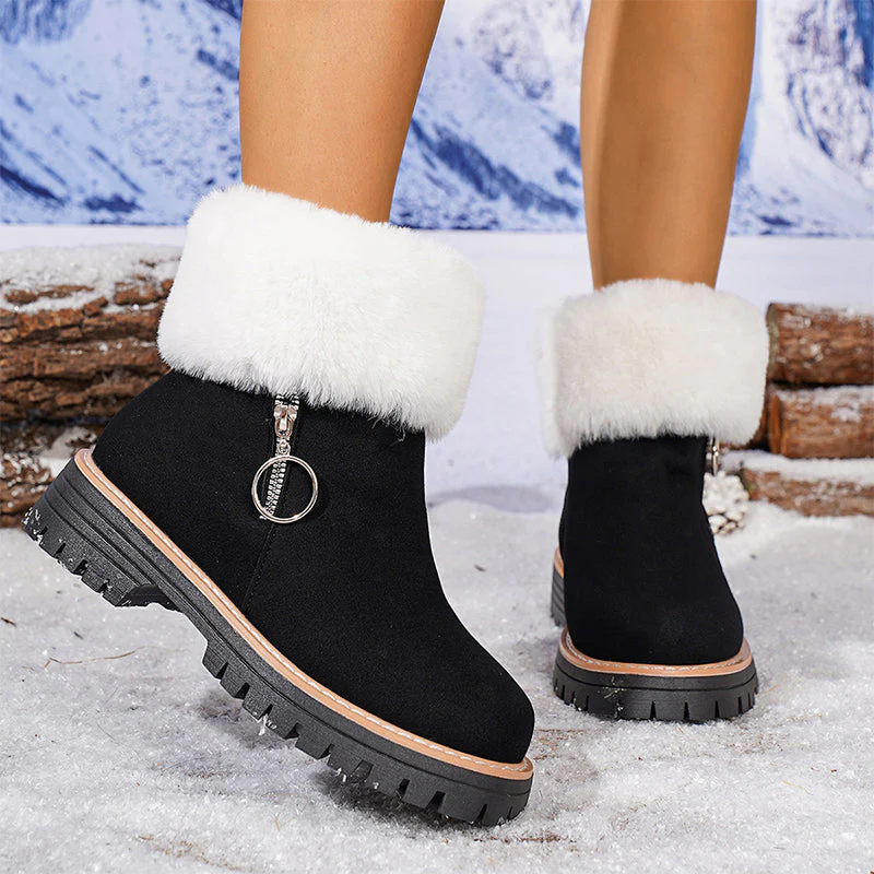 🖤Black Friday topper!✨ Dames Sneeuwlaarzen Met Bontkraag & Ritssluiting – Stylish Warmte, Antislip Zool & Veelzijdige Kleuren (Winter Must-Have voor Trendy & Warme Voeten!) - Image 9