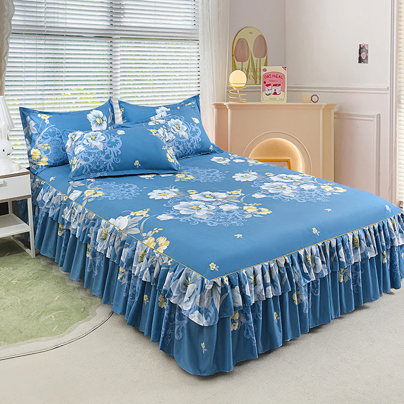 💘Valentijnsaanbieding: 50% Korting! 👑Luxe 3-Delige Bedrokset met Dubbellagse Ruches – Romantisch & Comfortabel voor Jouw Slaapkamer! - Image 3