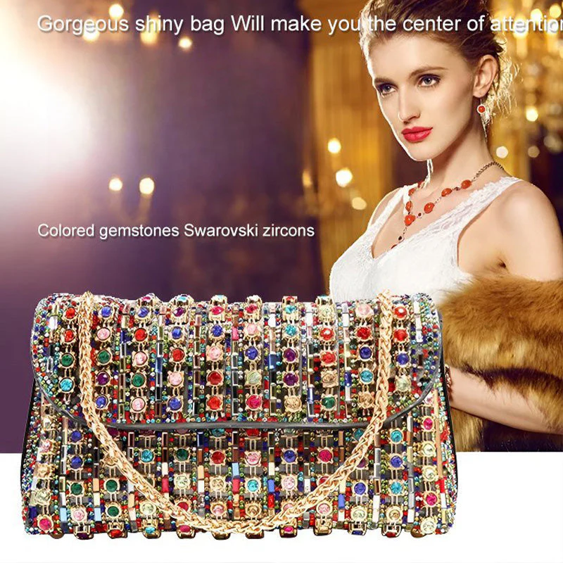 [Cadeau voor haar] Vrouwen Luxe kleurrijke strass tas - Image 4