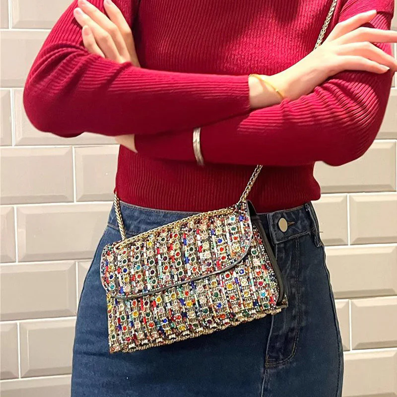 [Cadeau voor haar] Vrouwen Luxe kleurrijke strass tas - Image 5