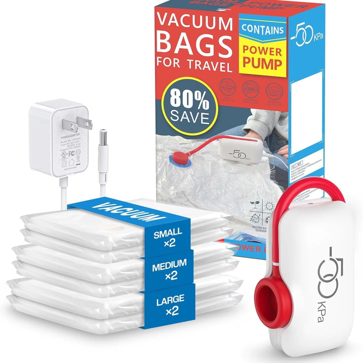 🌞Fris De Lente In Met 50% Korting!🧳12-Delig USB Elektrisch Vacuümpakket – Bespaar 80% Ruimte & Reis Licht met Gemak!