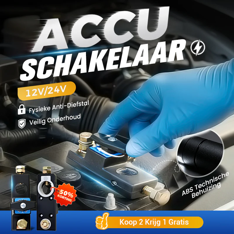 🔋🚗 12V/24V Accu Uitschakelaar voor Voertuigen – Dual Voltage, 250A, Verhoogde Veiligheid & Eenvoudige Installatie!