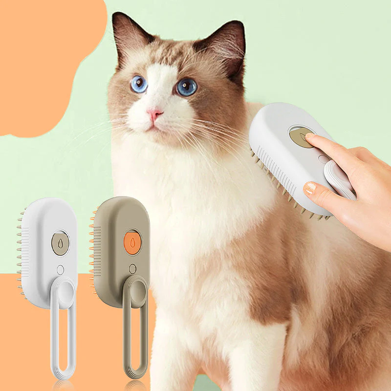 🐾💆 Multifunctionele Huisdier Massage Kam – 3-in-1 Met Sprayfunctie, Zachte Ronde Tanden & Draaibare Handgreep(Perfect voor Vachtverzorging & Relaxatie!)