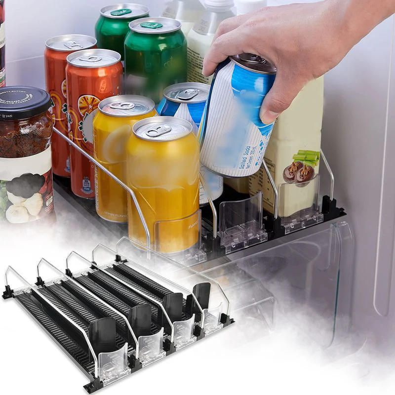 ⏳ Tijdelijke aanbieding: 20% KORTING! 🥤Automatische Drankduwer – Grote Capaciteit, Automatisch Schuiven & Gemakkelijk Bereikbaar(Perfect voor Koelkast Organisatie!)