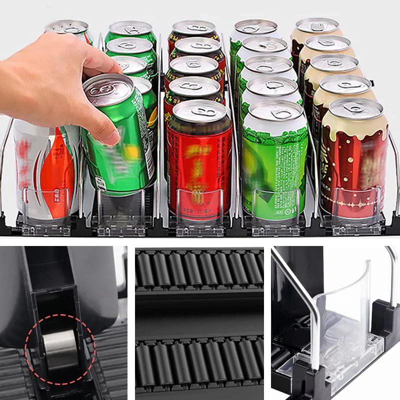 ⏳ Tijdelijke aanbieding: 20% KORTING! 🥤Automatische Drankduwer – Grote Capaciteit, Automatisch Schuiven & Gemakkelijk Bereikbaar(Perfect voor Koelkast Organisatie!) - Image 8