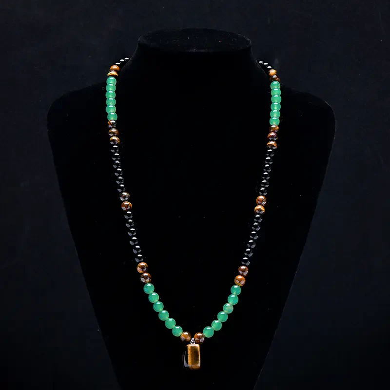 🎉Nieuwjaars Cadeau 50% KORTING!🌿Bohemian Natuursteen Kralenketting (Tijgeroog + Epidote) – Bohemian Chic & Alledaags Comfort: Perfect Voor Festivals/Uitstapjes!