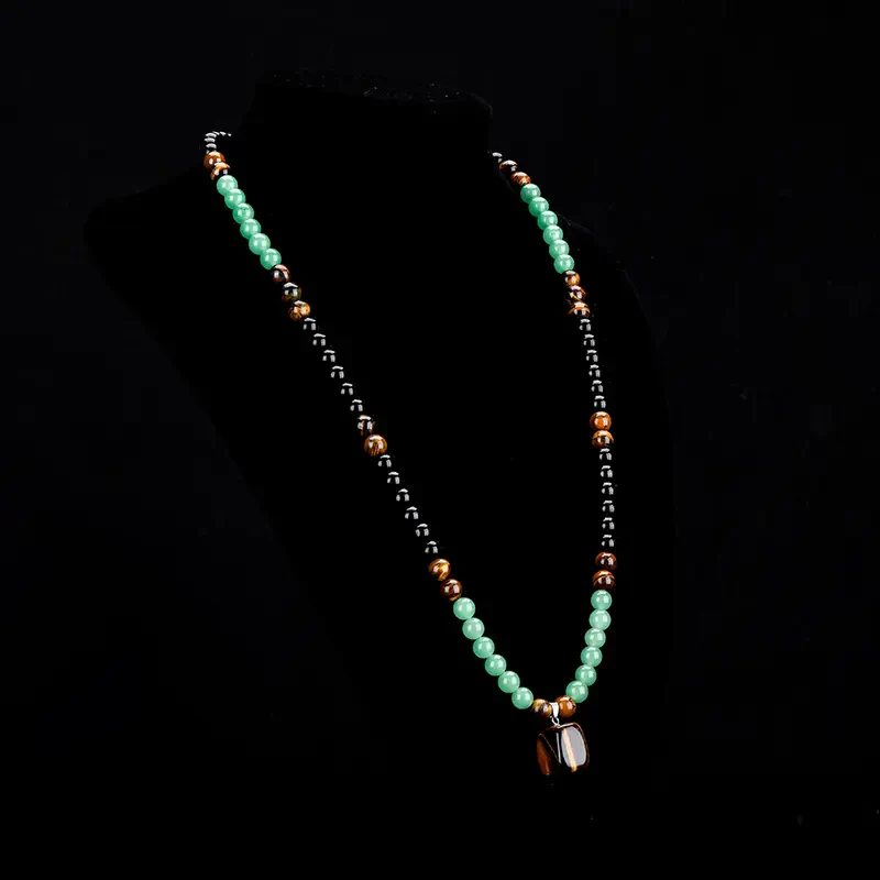 🎉Nieuwjaars Cadeau 50% KORTING!🌿Bohemian Natuursteen Kralenketting (Tijgeroog + Epidote) – Bohemian Chic & Alledaags Comfort: Perfect Voor Festivals/Uitstapjes! - Image 2