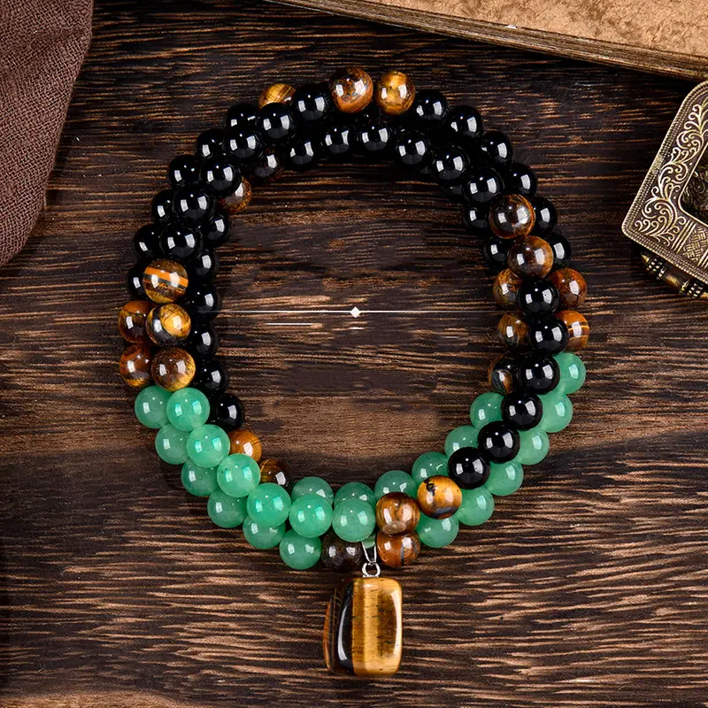🎉Nieuwjaars Cadeau 50% KORTING!🌿Bohemian Natuursteen Kralenketting (Tijgeroog + Epidote) – Bohemian Chic & Alledaags Comfort: Perfect Voor Festivals/Uitstapjes! - Image 3