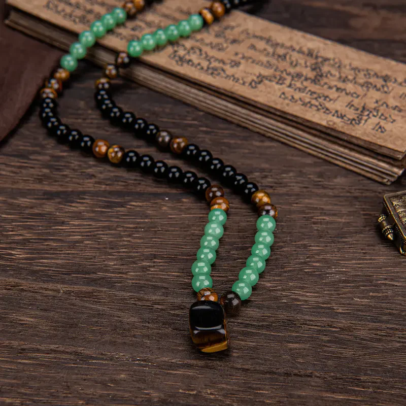🎉Nieuwjaars Cadeau 50% KORTING!🌿Bohemian Natuursteen Kralenketting (Tijgeroog + Epidote) – Bohemian Chic & Alledaags Comfort: Perfect Voor Festivals/Uitstapjes! - Image 5