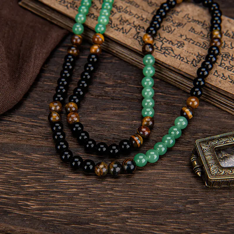 🎉Nieuwjaars Cadeau 50% KORTING!🌿Bohemian Natuursteen Kralenketting (Tijgeroog + Epidote) – Bohemian Chic & Alledaags Comfort: Perfect Voor Festivals/Uitstapjes! - Image 6