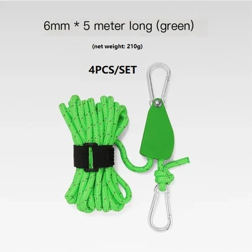 Exclusief Sinterklaasvoordeel!50% KORTING✨ Sterke Campingtouw Set (4 Stuks) – Verstelbaar Met Katrol & Karabijnhaak – Reflecterend & Weerbestendig voor Kamperen in Nederland/Belgie! - Image 13