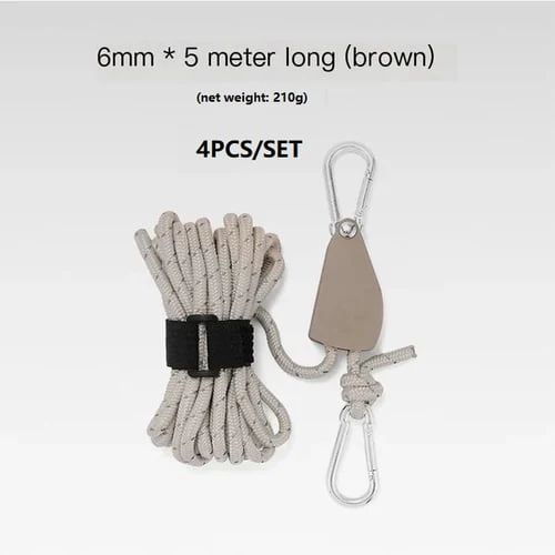 Exclusief Sinterklaasvoordeel!50% KORTING✨ Sterke Campingtouw Set (4 Stuks) – Verstelbaar Met Katrol & Karabijnhaak – Reflecterend & Weerbestendig voor Kamperen in Nederland/Belgie! - Image 16