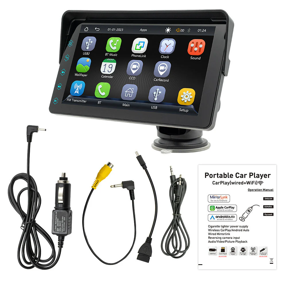 🌞Fris De Lente In Met 50% Korting!🚗 Multifunctioneel draadloos CarPlay autodisplay – 7-inch touchscreen, compatibel met Apple/Android, Bluetooth-handsfree bellen & 7 kleuren verlichting voor een veilige en plezierige rit - Image 10