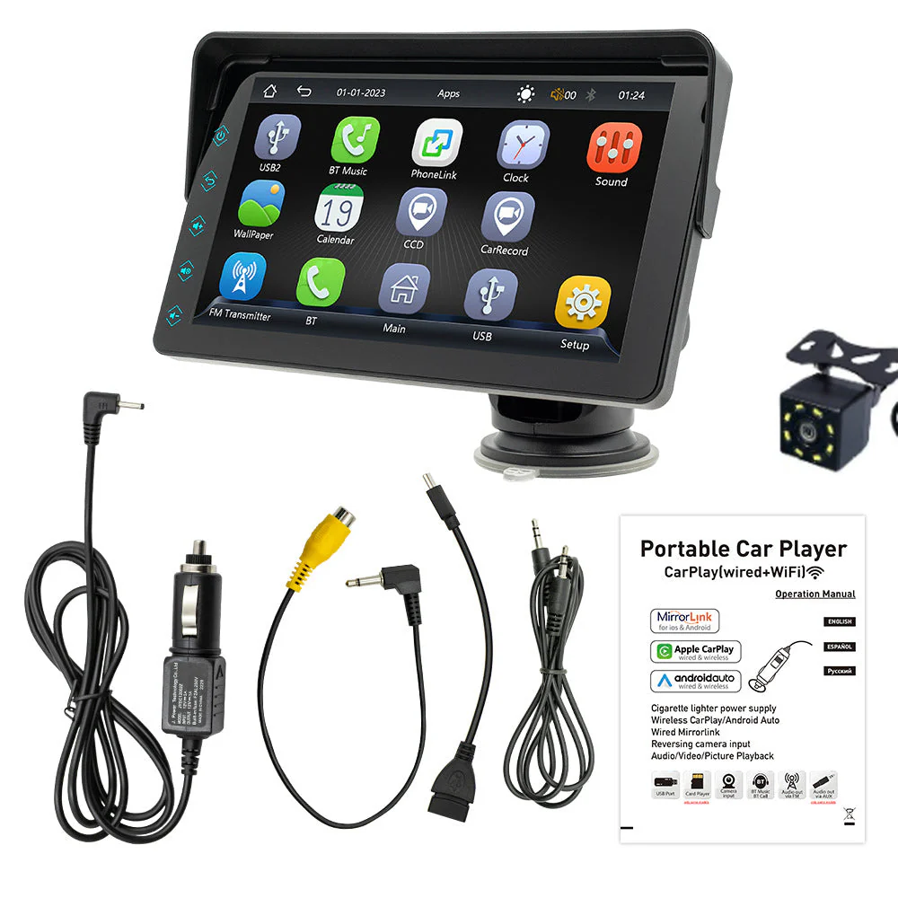 🌞Fris De Lente In Met 50% Korting!🚗 Multifunctioneel draadloos CarPlay autodisplay – 7-inch touchscreen, compatibel met Apple/Android, Bluetooth-handsfree bellen & 7 kleuren verlichting voor een veilige en plezierige rit - Image 11