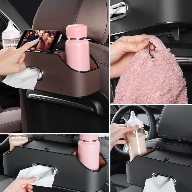 🚗🧺 Autostoelrug Opbergdoos – Multifunctionele Grote Capaciteit, Veilig Rijden & Hoogwaardig Microfiber Leer(Perfect voor Auto Organisatie!) - Image 7
