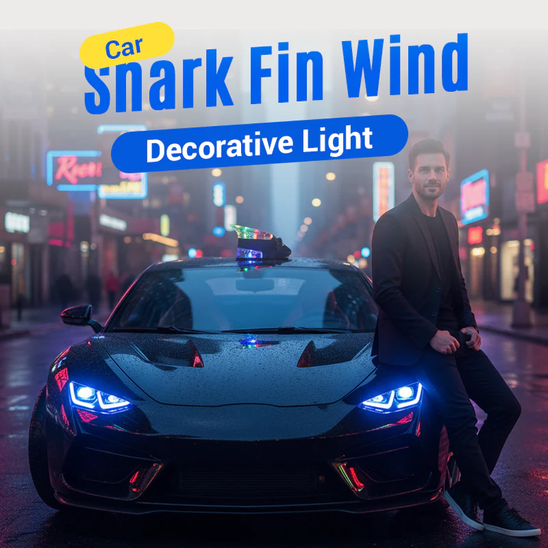 🎄Kerstdeal ALTIJD 50% KORTING!Auto Haaienvin Wind Decoratieve Verlichting (LED): Windgestuurd + Zelfklevend Installatie – Stylish & Veilig！