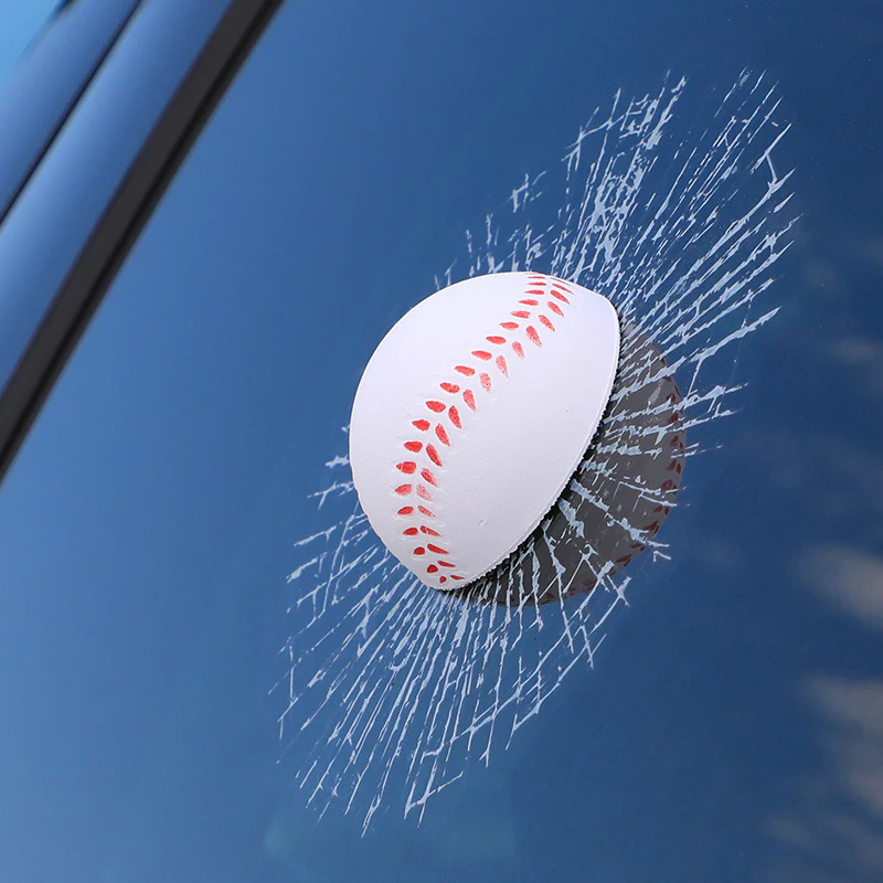 🖤Black Friday topper!50% korting ✨ Creatieve 3D Sportbal Autoruit Sticker – Realistisch Barstdesign, Duurzaam PVC & Meerdere Sportstijlen (Grappig Autoaccessoire, Zelfklevend!) - Image 2