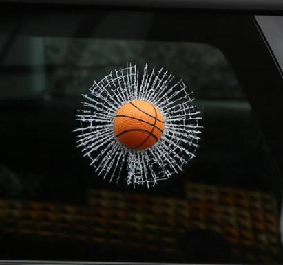 🖤Black Friday topper!50% korting ✨ Creatieve 3D Sportbal Autoruit Sticker – Realistisch Barstdesign, Duurzaam PVC & Meerdere Sportstijlen (Grappig Autoaccessoire, Zelfklevend!) - Image 5