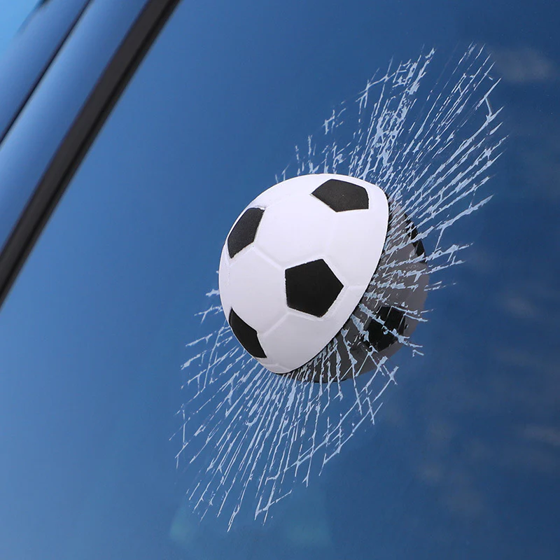 🖤Black Friday topper!50% korting ✨ Creatieve 3D Sportbal Autoruit Sticker – Realistisch Barstdesign, Duurzaam PVC & Meerdere Sportstijlen (Grappig Autoaccessoire, Zelfklevend!) - Image 6