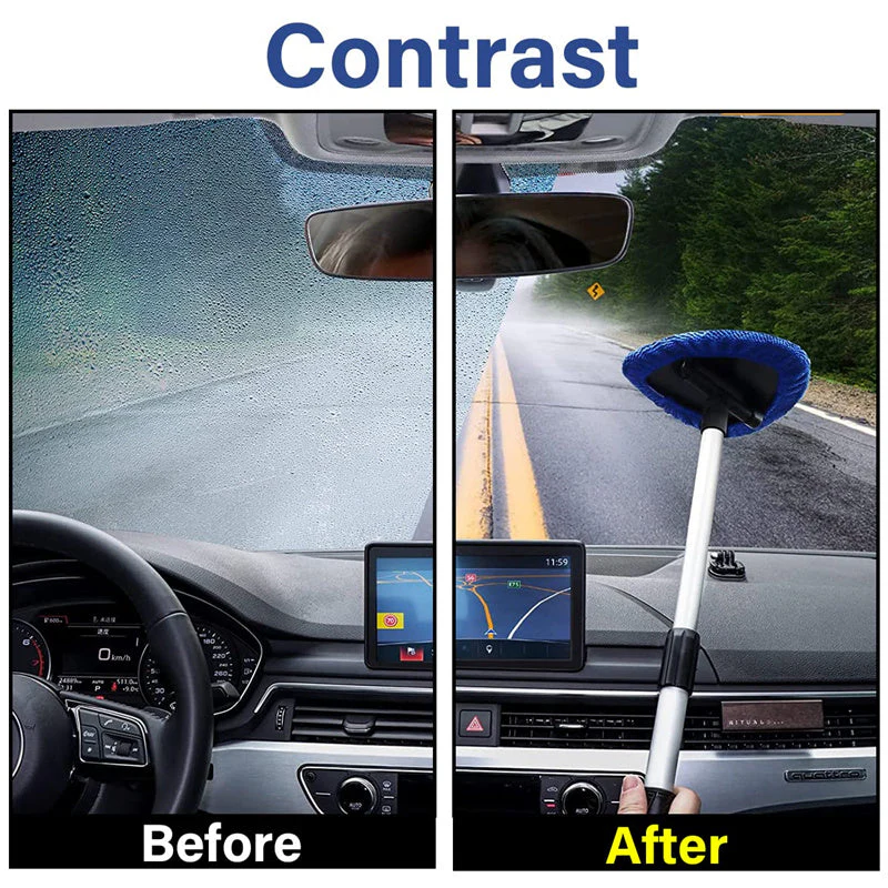 🌞Fris De Lente In Met 50% Korting!🧹 Auto Voorruit Reinigingsgereedschap – Uittrekbaar & 180° Draaibaar voor Streepvrij Schoon - Image 5