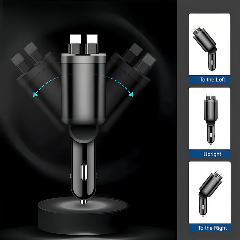 🚗🔌🎵 2-in-1 Auto Oplader & Bluetooth-speler – Snelladen, Dubbele Intrekbare Kabels & Starlight Ambiance (Universeel Compatibel)! - Image 8