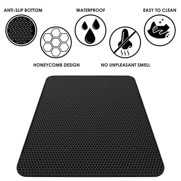 🐱 Tapis Antidérapant pour Litière pour Chat – Antislip, Gemakkelijk Schoon Te Maken & Waterdicht (Huis Ruweloos & Kattenvriendelijk!) - Image 14